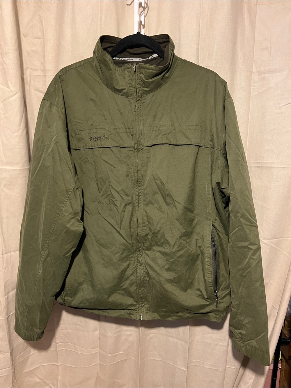 Columbia Men's Olive Jacket Lightweight Full-Zip